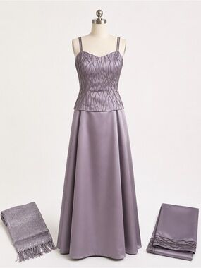Adrianna Papell Lavender Purple Beaded Prom Dress
